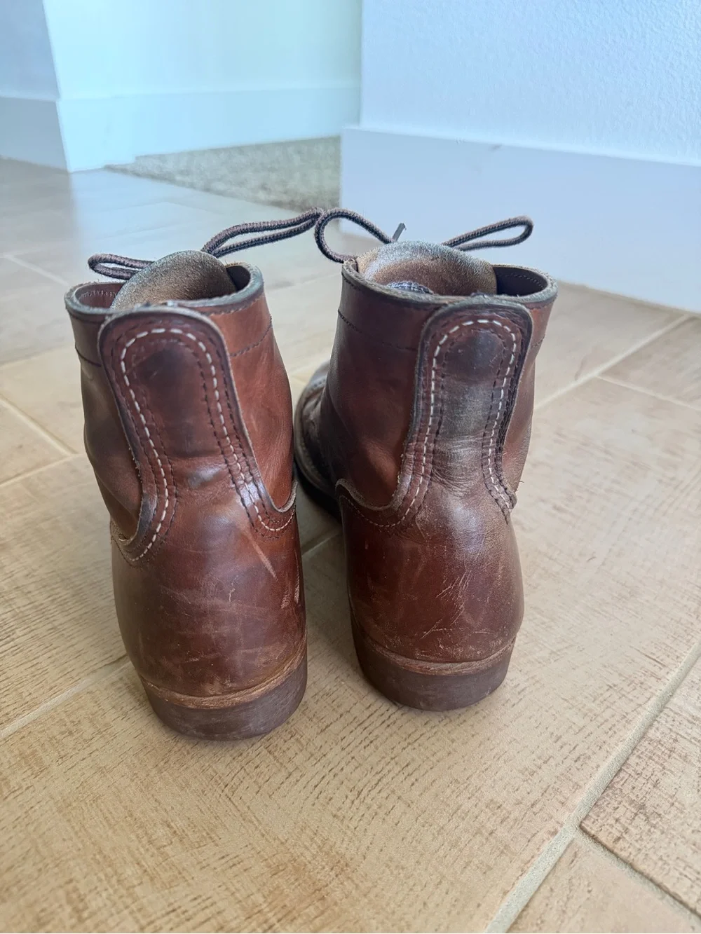Men’s Red Wing Iron Ranger Brown Leather Lace-Up Boots Size 7D